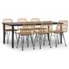 VidaXL 7-tlg. Garten-Essgruppe Poly Rattan