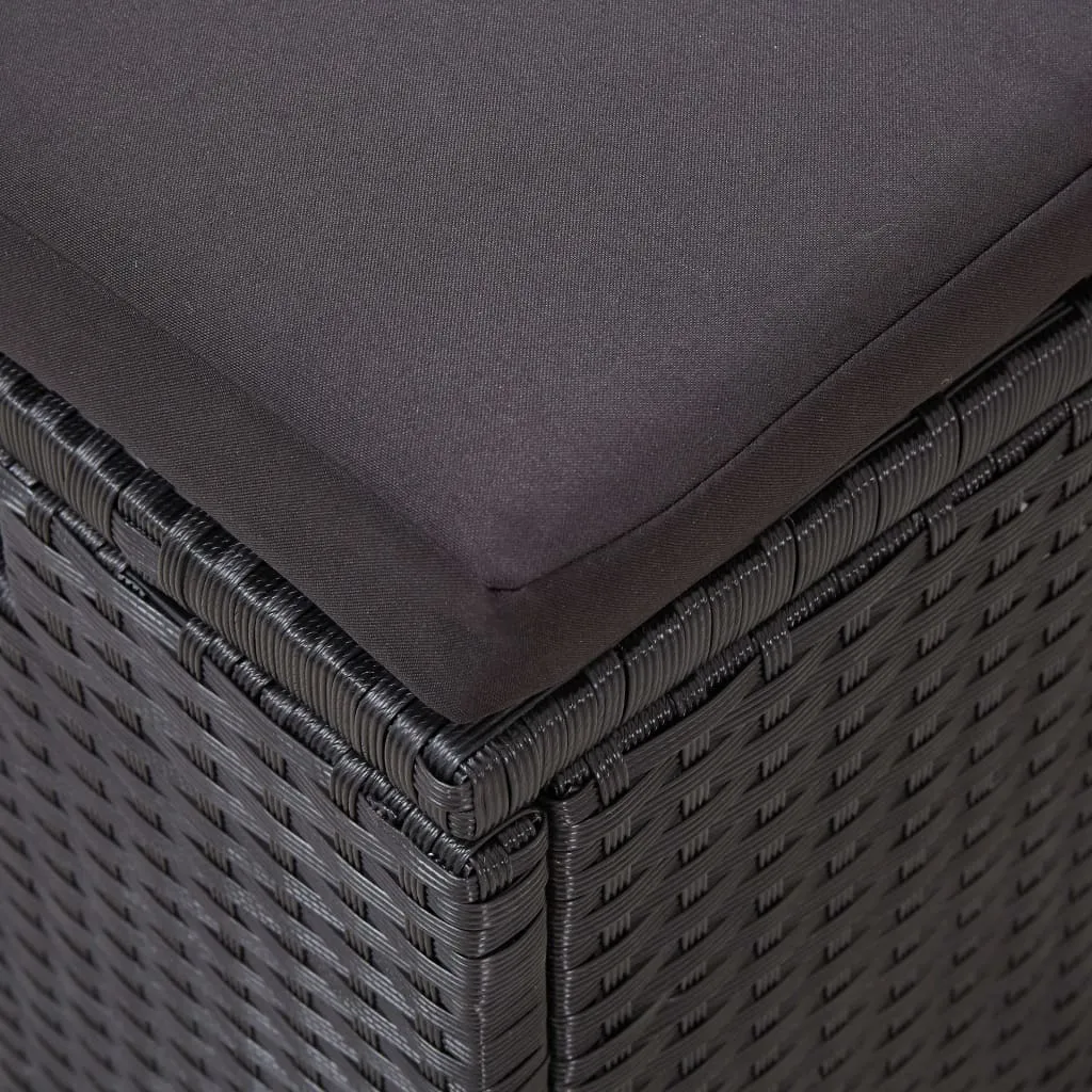 VidaXL 6-tlg. Garten-Lounge-Set Mit Kissen Poly Rattan Schwarz 2 VidaXL 6-tlg. Garten-Lounge-Set Mit Kissen Poly Rattan Schwarz – Bild 2