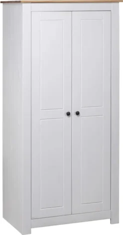 VidaXL Kleiderschrank Weiß 80×50×171,5 Cm Kiefer Massiv Panama Serie
