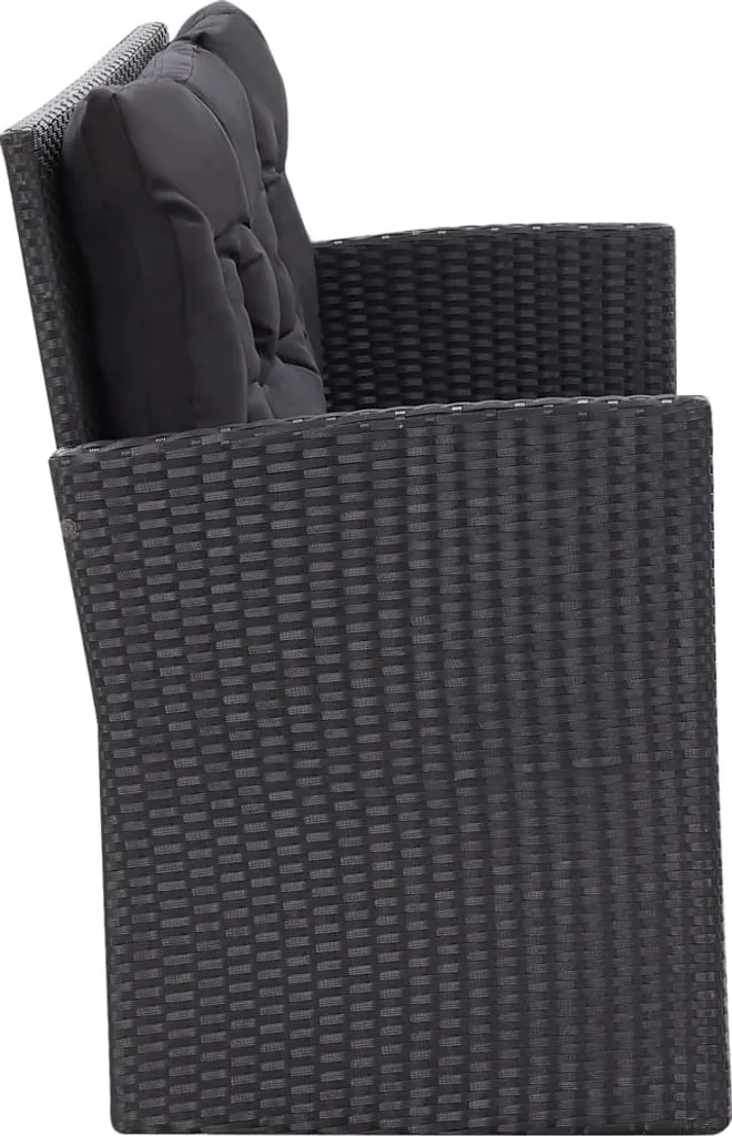 VidaXL 6-tlg. Garten-Lounge-Set Mit Kissen Poly Rattan Schwarz 5 VidaXL 6-tlg. Garten-Lounge-Set Mit Kissen Poly Rattan Schwarz – Bild 5