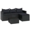 VidaXL Garten-Lounge-Set Schwarz Poly Rattan