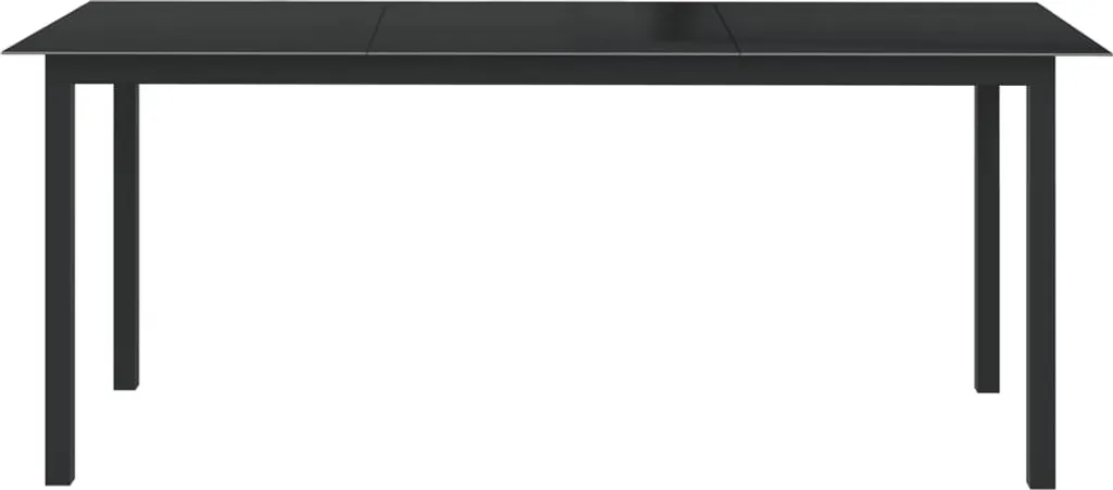 VidaXL Gartentisch Schwarz 190x90x74 Cm Aluminium Und Glas 2 VidaXL Gartentisch Schwarz 190x90x74 Cm Aluminium Und Glas – Bild 2