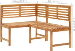 VidaXL Garten-Eckbank 140 Cm Massivholz Akazie 16 VidaXL Garten-Eckbank 140 Cm Massivholz Akazie -Kaufland 5435574a8a0c7596700ea57487e557c5