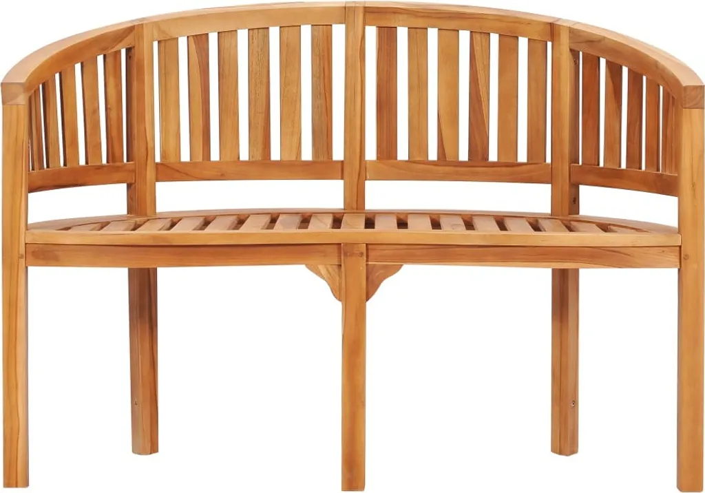 VidaXL Bananenbank 120 Cm Massivholz Teak 2 VidaXL Bananenbank 120 Cm Massivholz Teak – Bild 2