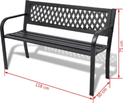 VidaXL Gartenbank 118 Cm Stahl Schwarz 7 VidaXL Gartenbank 118 Cm Stahl Schwarz -Kaufland 54a4045a865d58e6c0fc48df0555eccb