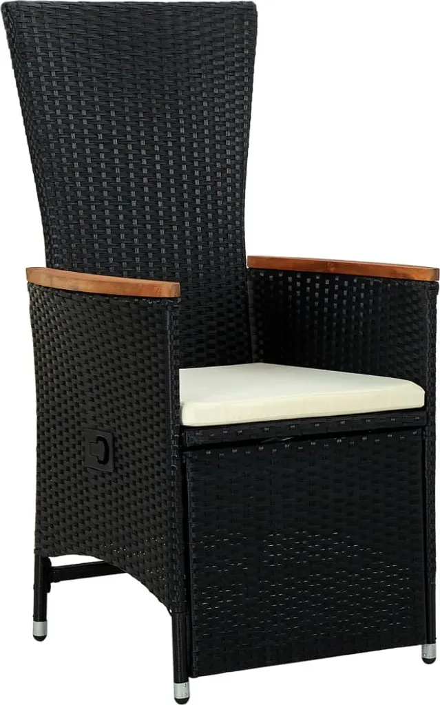 VidaXL 9-tlg. Garten-Essgruppe Mit Auflagen Poly Rattan Schwarz 9 VidaXL 9-tlg. Garten-Essgruppe Mit Auflagen Poly Rattan Schwarz – Bild 9