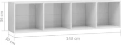 VidaXL Bücherregal/TV-Schrank Hochglanz-Weiß 143×30×36 Cm 15 VidaXL Bücherregal/TV-Schrank Hochglanz-Weiß 143×30×36 Cm -Kaufland 570536552c2bc9e9537194f537f44421