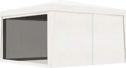 VidaXL Partyzelt Mit 4 Netz-Seitenwänden 4 X 4 M Weiß