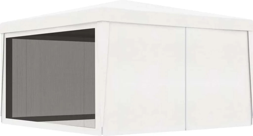 VidaXL Partyzelt Mit 4 Netz-Seitenwänden 4 X 4 M Weiß 1 VidaXL Partyzelt Mit 4 Netz-Seitenwänden 4 X 4 M Weiß