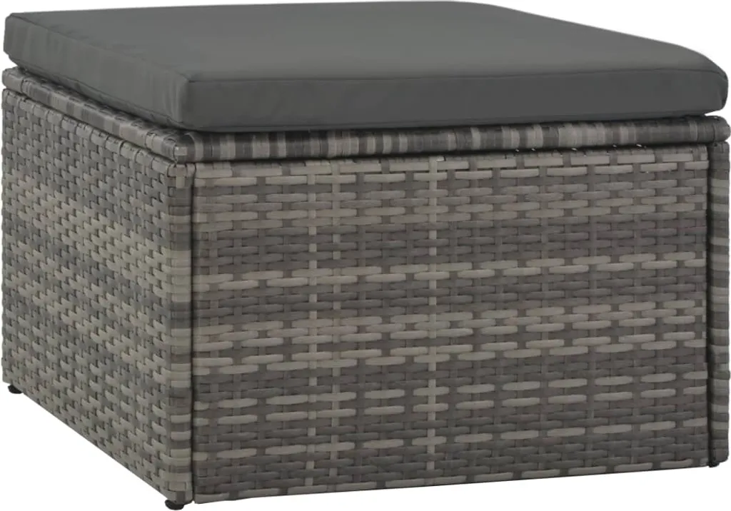VidaXL 4-tlg. Garten-Lounge-Set Mit Polstern Poly Rattan Grau 5 VidaXL 4-tlg. Garten-Lounge-Set Mit Polstern Poly Rattan Grau – Bild 5
