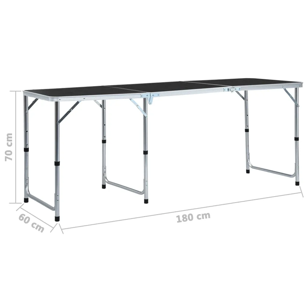 VidaXL Klappbarer Campingtisch Grau Aluminium 180 X 60 Cm 9 VidaXL Klappbarer Campingtisch Grau Aluminium 180 X 60 Cm – Bild 9