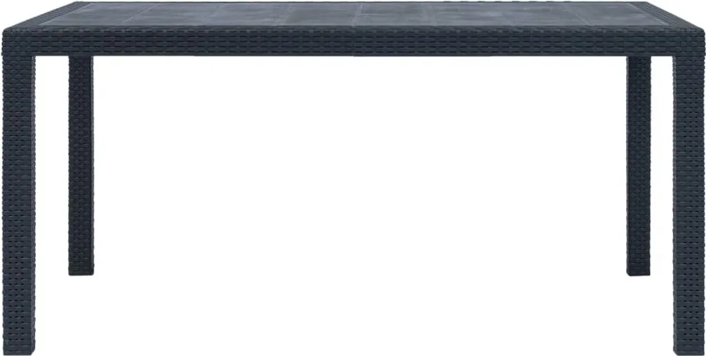 VidaXL Gartentisch Anthrazit 150 X 90 X 72 Cm Kunststoff Rattan-Optik 2 VidaXL Gartentisch Anthrazit 150 X 90 X 72 Cm Kunststoff Rattan-Optik – Bild 2