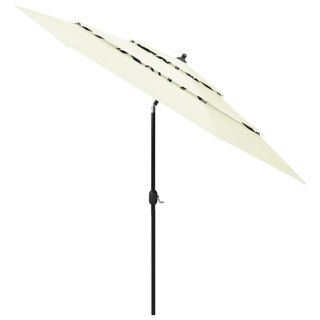 VidaXL Sonnenschirm Mit Aluminium-Mast 3-lagig Sandfarben 3 M 1 VidaXL Sonnenschirm Mit Aluminium-Mast 3-lagig Sandfarben 3 M