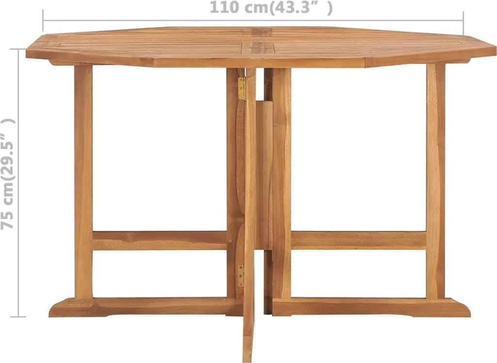 VidaXL Garten-Esstisch Klappbar 110x110x75 Cm Massivholz Teak 7 VidaXL Garten-Esstisch Klappbar 110x110x75 Cm Massivholz Teak – Bild 7