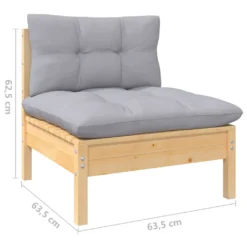 VidaXL 2-Sitzer-Gartensofa Mit Grauen Kissen Massivholz Kiefer -Kaufland 5b7867f4c3afccfb87021c24bfefc87d