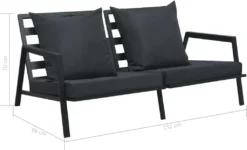 VidaXL 2-Sitzer-Gartensofa Mit Auflagen Dunkelgrau Aluminium -Kaufland 5c03647c1b280268c73a45c504b3fbdd