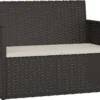 VidaXL Gartenbank Mit Kissen Schwarz 105 Cm Poly Rattan