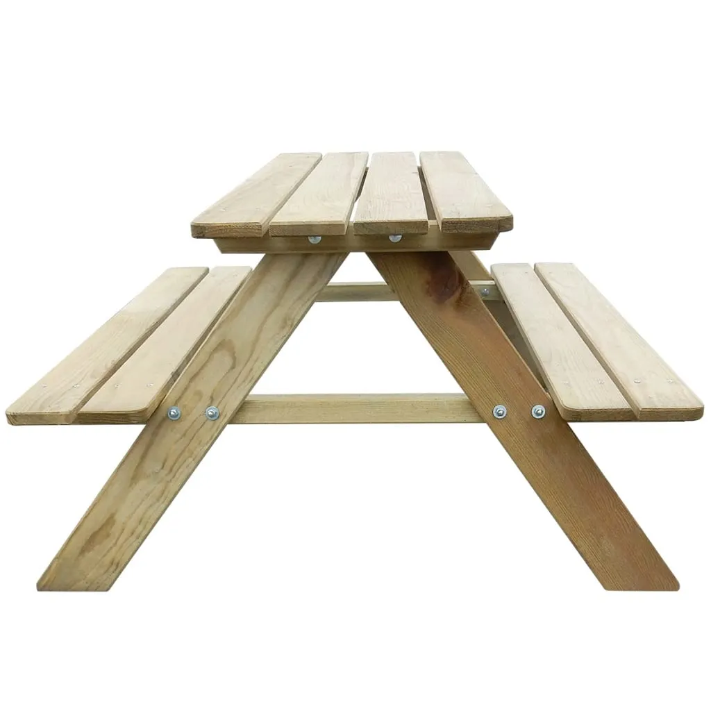 VidaXL Kinder-Picknicktisch 89×89,6×50,8 Cm Kiefernholz 3 VidaXL Kinder-Picknicktisch 89×89,6×50,8 Cm Kiefernholz – Bild 3