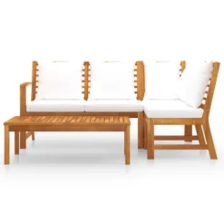 VidaXL 4-tlg. Garten-Lounge-Set Mit Auflagen Creme Massivholz Akazie -Kaufland 5f003c9eae31206a55f9075a68b1d956