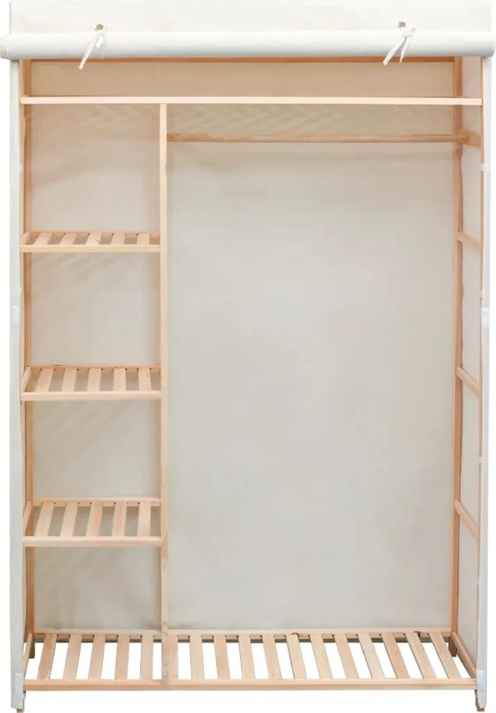 VidaXL Schrank Stoff Und Kiefernholz 110 X 40 X 170 Cm 2 VidaXL Schrank Stoff Und Kiefernholz 110 X 40 X 170 Cm – Bild 2