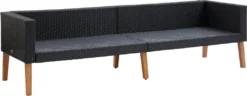 VidaXL 3-Sitzer-Gartensofa Mit Auflagen Poly Rattan Schwarz -Kaufland 5f3e34f426d0a04891fdcb7ca7c68a38