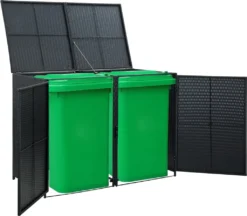 VidaXL Mülltonnenbox Für 2 Tonnen Poly Rattan Schwarz 148x80x111 Cm -Kaufland 5fd79ff6d6190f17c0f61fb90d477357