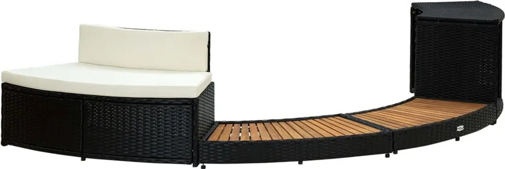VidaXL Whirlpool-Umrandung Schwarz Poly Rattan Und Akazienholz 3 VidaXL Whirlpool-Umrandung Schwarz Poly Rattan Und Akazienholz – Bild 3
