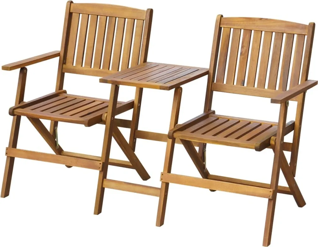 VidaXL Gartenbank Klappbar Mit Teetisch 140 Cm Massivholz Akazie 1 VidaXL Gartenbank Klappbar Mit Teetisch 140 Cm Massivholz Akazie