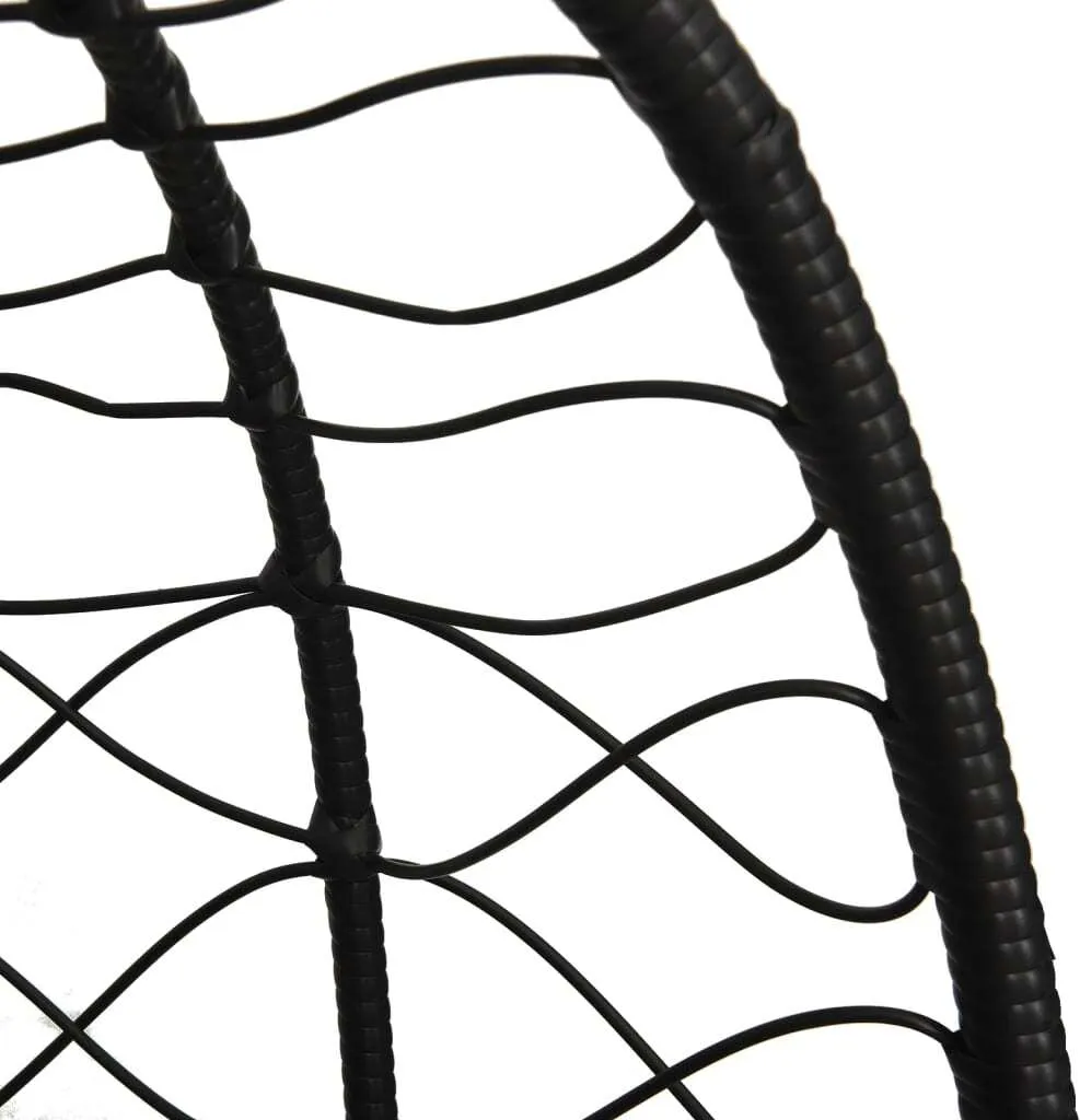VidaXL Hängesessel Ei Mit Kissen Anthrazit Poly Rattan & Stahl 6 VidaXL Hängesessel Ei Mit Kissen Anthrazit Poly Rattan & Stahl – Bild 6