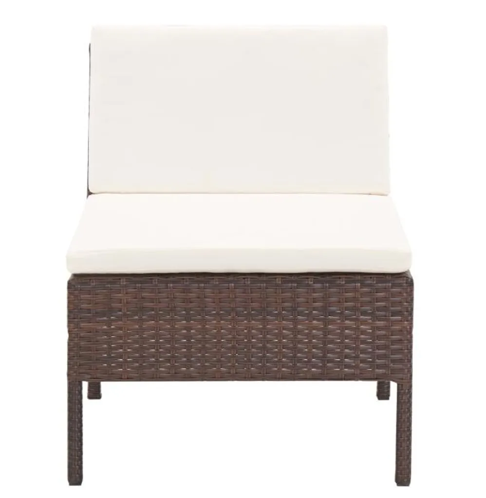 VIDAXL 3-tlg. Garten-Lounge-Set Mit Auflagen Poly Rattan Braun 8 VIDAXL 3-tlg. Garten-Lounge-Set Mit Auflagen Poly Rattan Braun – Bild 8