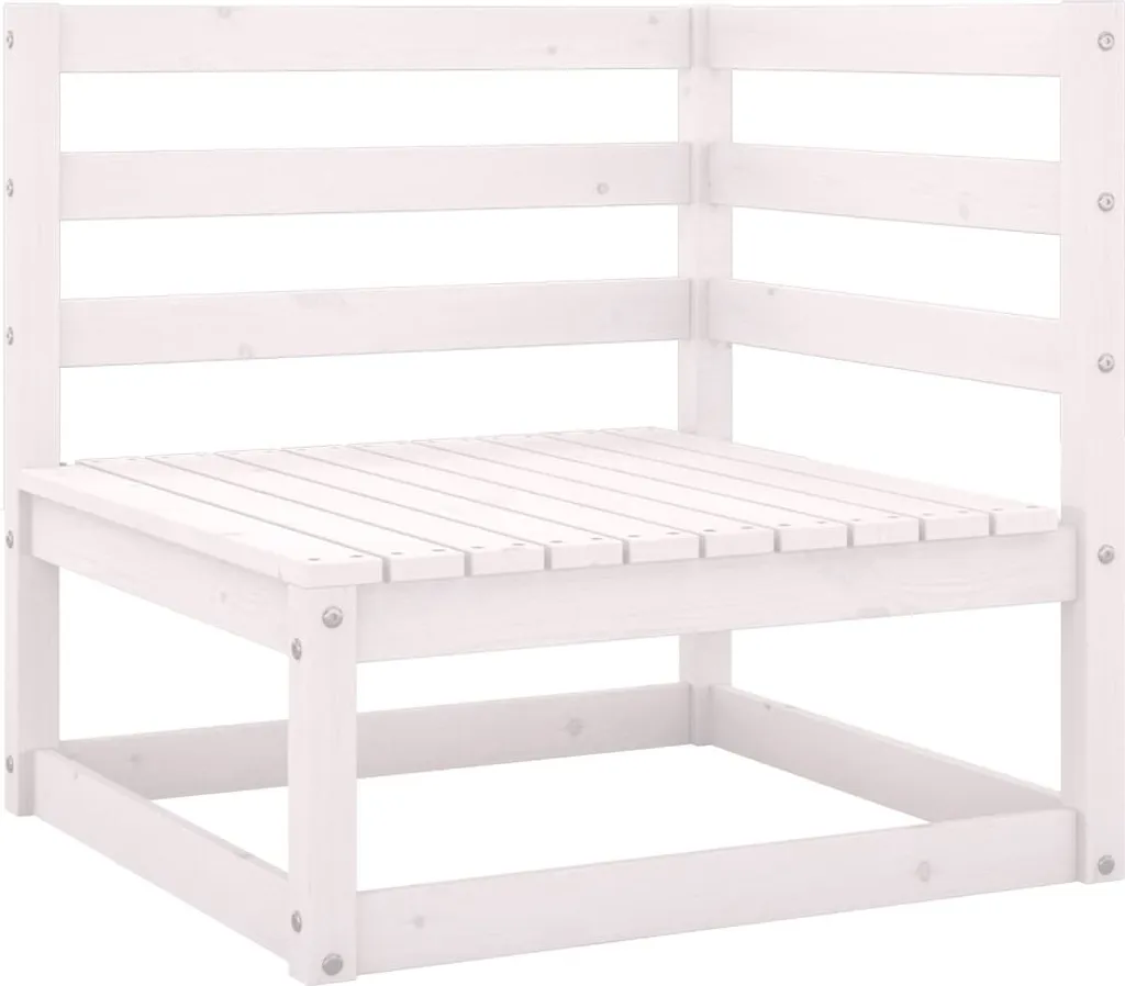 VidaXL 2-tlg. Garten-Lounge-Set Mit Kissen Weiß Kiefer Massivholz 2 VidaXL 2-tlg. Garten-Lounge-Set Mit Kissen Weiß Kiefer Massivholz – Bild 2