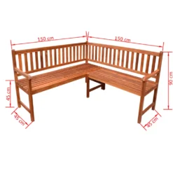 VidaXL Garten-Eckbank 150 Cm Massivholz Akazie 7 VidaXL Garten-Eckbank 150 Cm Massivholz Akazie -Kaufland 68e3a1721cb6af315e16ee1a49442ef4