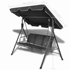 VidaXL Hollywoodschaukel Mit Dach Schwarz -Kaufland 68f0218841bd14f85d2c064b51ca9718