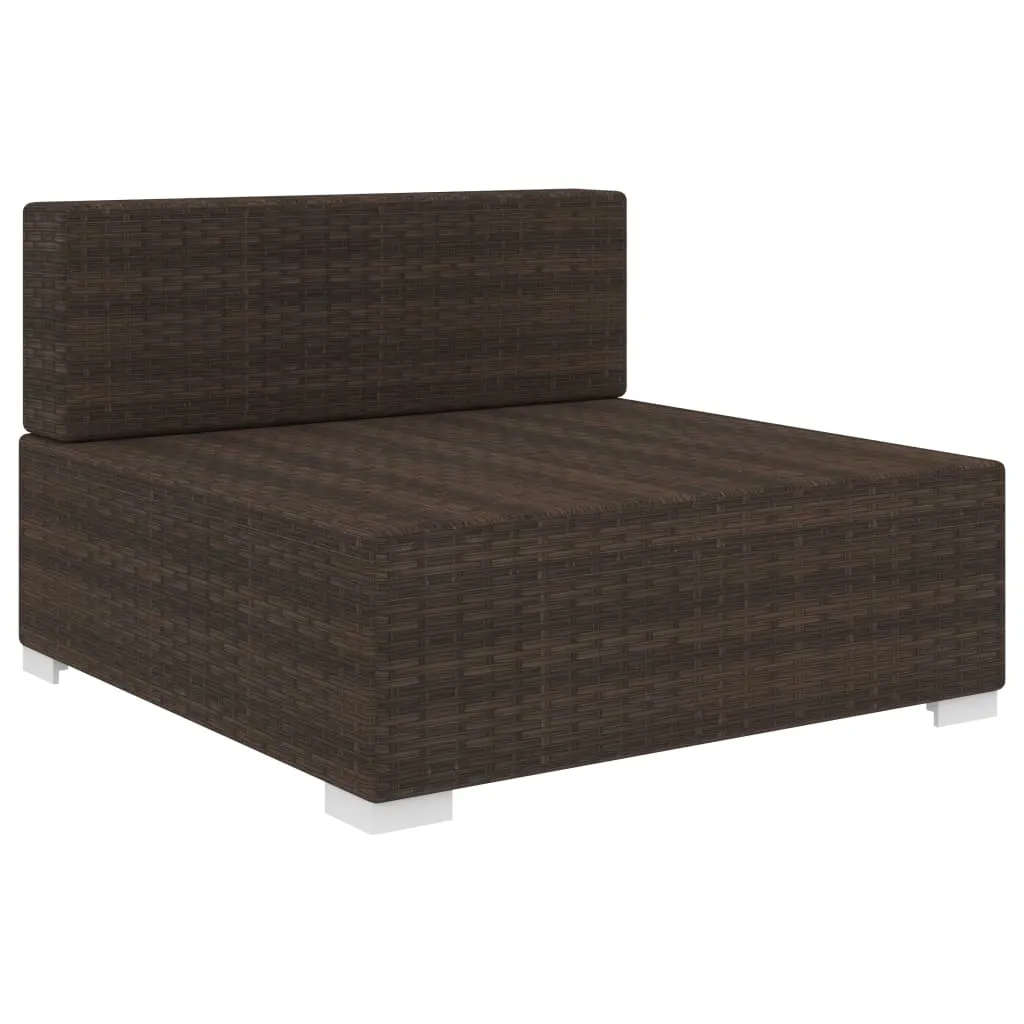 VidaXL Modular-Sofa-Mittelteil 1 Stk. + Auflagen Poly Rattan Braun 7 VidaXL Modular-Sofa-Mittelteil 1 Stk. + Auflagen Poly Rattan Braun – Bild 7