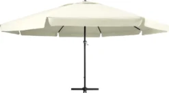 VidaXL Sonnenschirm Mit Aluminium-Mast 600 Cm Sandweiß