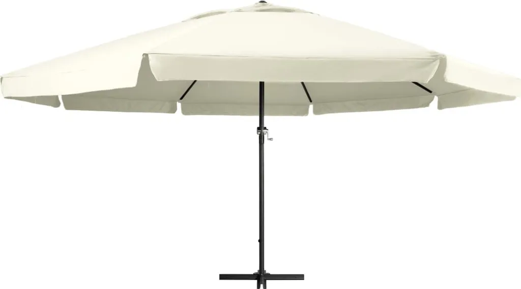 VidaXL Sonnenschirm Mit Aluminium-Mast 600 Cm Sandweiß 1 VidaXL Sonnenschirm Mit Aluminium-Mast 600 Cm Sandweiß