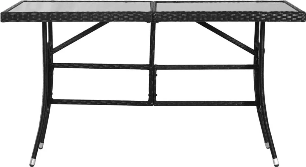 VidaXL Gartentisch Schwarz 140 X 80 X 74 Cm Poly Rattan 2 VidaXL Gartentisch Schwarz 140 X 80 X 74 Cm Poly Rattan – Bild 2