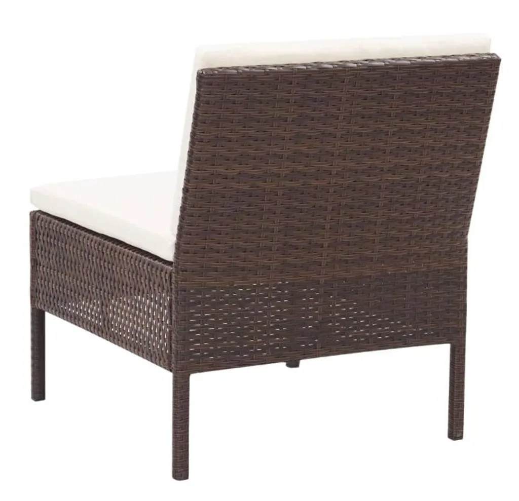 VIDAXL 3-tlg. Garten-Lounge-Set Mit Auflagen Poly Rattan Braun 10 VIDAXL 3-tlg. Garten-Lounge-Set Mit Auflagen Poly Rattan Braun – Bild 10