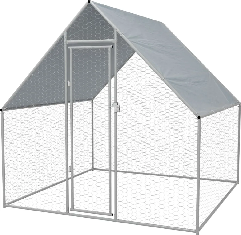 VidaXL Outdoor-Hühnerkäfig 2x2x1,92 M Verzinkter Stahl 1 VidaXL Outdoor-Hühnerkäfig 2x2x1,92 M Verzinkter Stahl