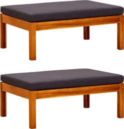 VidaXL Gartenhocker 2 Stk. Massivholz Akazie