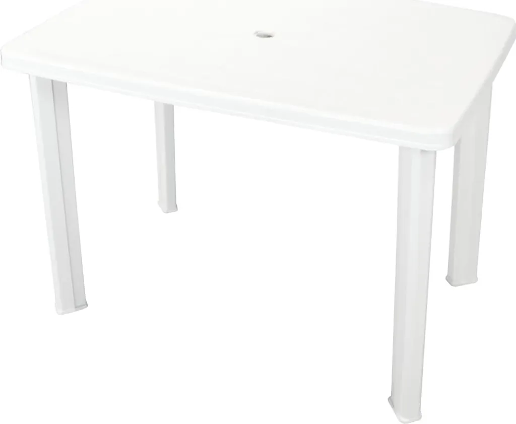 VidaXL Gartentisch Weiß 101 X 68 X 72 Cm Kunststoff 1 VidaXL Gartentisch Weiß 101 X 68 X 72 Cm Kunststoff