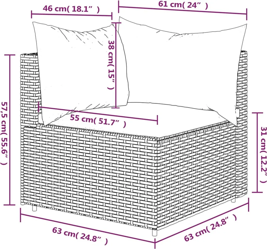 VidaXL Garten-Ecksofa Mit Kissen Schwarz Poly Rattan 8 VidaXL Garten-Ecksofa Mit Kissen Schwarz Poly Rattan – Bild 8