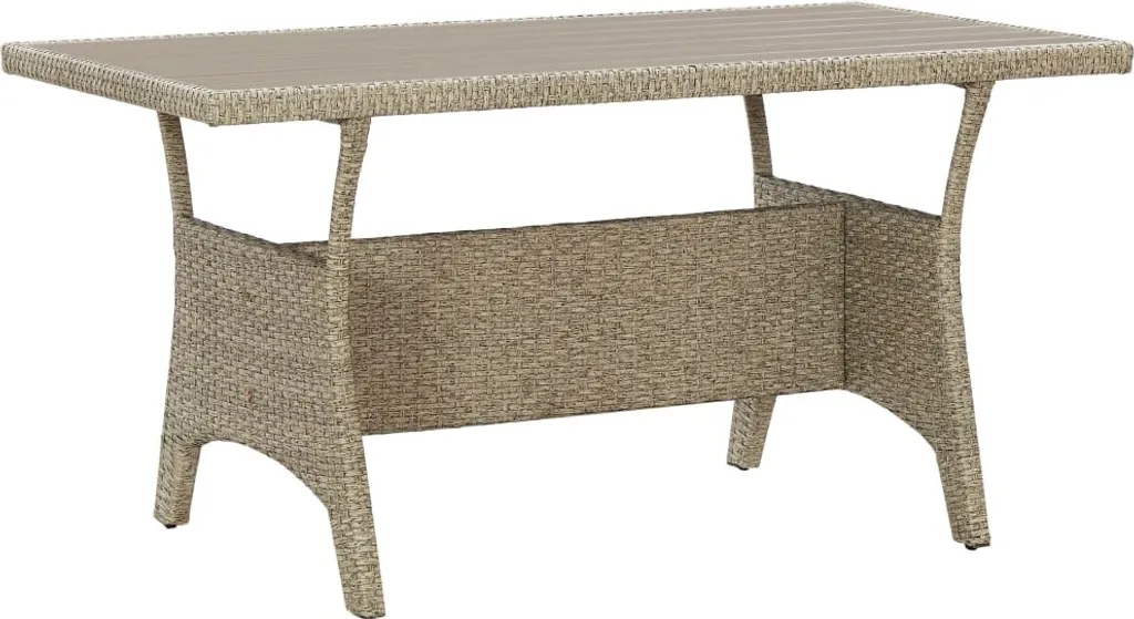 VidaXL Gartentisch Grau 130×70×66 Cm Poly Rattan 1 VidaXL Gartentisch Grau 130×70×66 Cm Poly Rattan