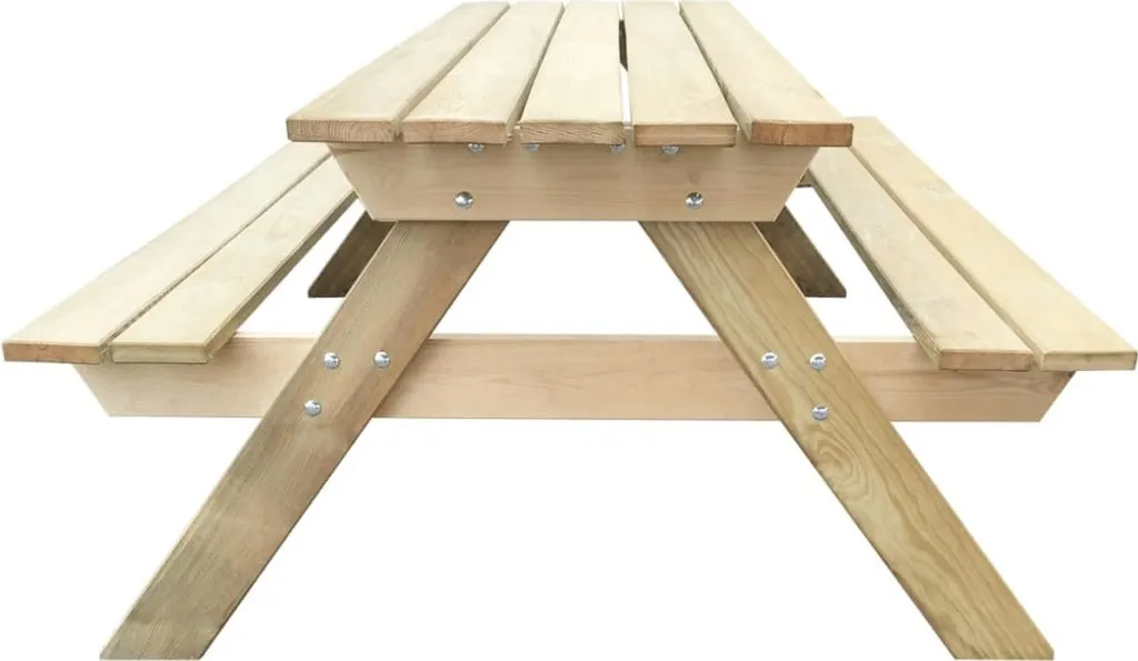 VidaXL Picknicktisch 150x135x71,5 Cm Holz 3 VidaXL Picknicktisch 150x135x71,5 Cm Holz – Bild 3