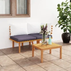 VidaXL 2-tlg. Garten-Lounge-Set Mit Kissen Massivholz Akazie