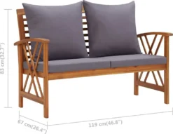 VidaXL Gartenbank Mit Kissen 119 Cm Massivholz Akazie 13 VidaXL Gartenbank Mit Kissen 119 Cm Massivholz Akazie -Kaufland 74ccd264d433ac4111e7cf77b598098f