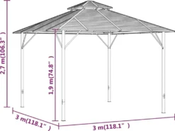 VidaXL Pavillon Mit Seitenwänden & Doppeldach 3x3 M Anthrazit 11 VidaXL Pavillon Mit Seitenwänden & Doppeldach 3x3 M Anthrazit -Kaufland 775c61cc7857c0b0f9c5dc54464f7b50