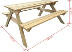 VidaXL Picknicktisch 150x135x71,5 Cm Holz 7 VidaXL Picknicktisch 150x135x71,5 Cm Holz -Kaufland 77b37959aaf71c45b9bff9f0cc3de20a