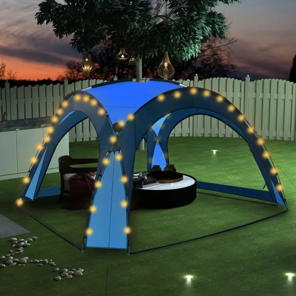 VidaXL Partyzelt Mit LED Und 4 Seitenwänden 3,6x3,6x2,3 M Blau 2 VidaXL Partyzelt Mit LED Und 4 Seitenwänden 3,6x3,6x2,3 M Blau – Bild 2