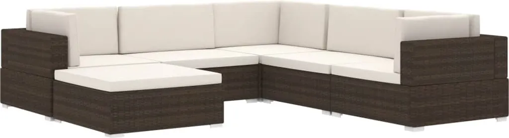 VidaXL Modular-Sofa-Mittelteil 1 Stk. + Auflagen Poly Rattan Braun 5 VidaXL Modular-Sofa-Mittelteil 1 Stk. + Auflagen Poly Rattan Braun – Bild 5